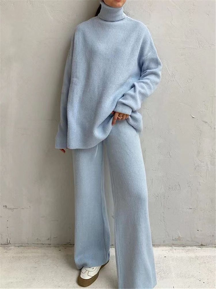 Knitted Turtleneck 2 Piece Sets