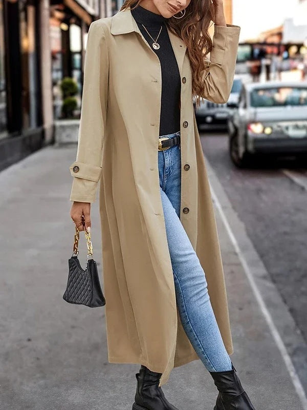 Casual Button Long Trench Coat