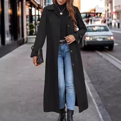 Casual Button Long Trench Coat