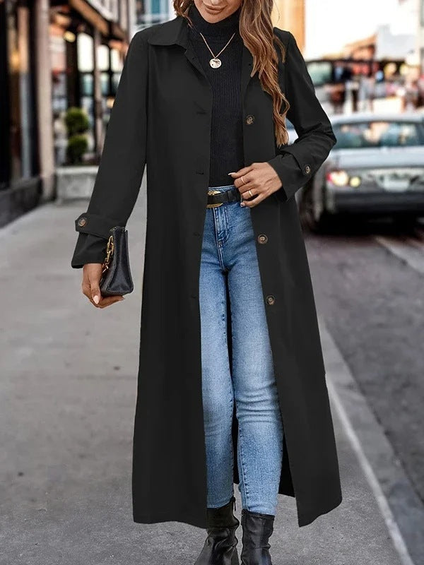 Casual Button Long Trench Coat