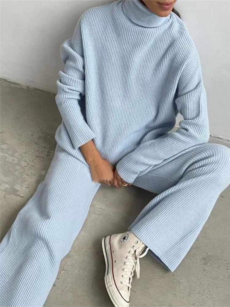 Knitted Turtleneck 2 Piece Sets