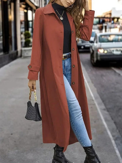 Casual Button Long Trench Coat